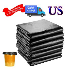 US 100pcs Black Disposable Clean Garbage Bags Not Leak Bulk Plastic Home Kitchen Office Saving Recycled Trash Bag Outdoor Travel Dinner Hotel Res