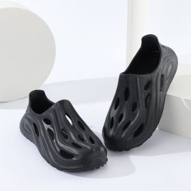 Men's Couple's Wading Clogs Summer Breathable Thick-Soled Non-Slip Beach Shoes for Men and Women Outdoor Soft-Soled Hole In-The- (Shoe Size: 36-37, Color: Black)