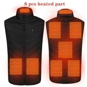 Heated Vest Washable Usb Charging Electric (Color: 8zone black, size: 4XL)