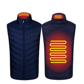 Heated Vest Washable Usb Charging Electric (Color: 2zone blue, size: M)