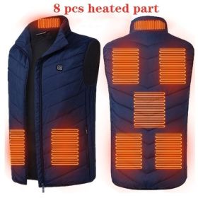 Heated Vest Washable Usb Charging Electric (Color: Zone 8blue, size: S)