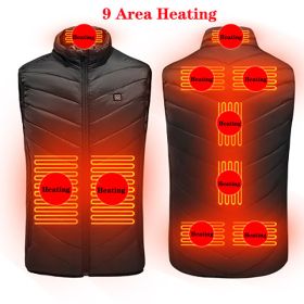 Heated Vest Washable Usb Charging Electric (Color: 9zone black, size: S)