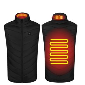 Heated Vest Washable Usb Charging Electric (Color: 2zone black, size: 2XL)