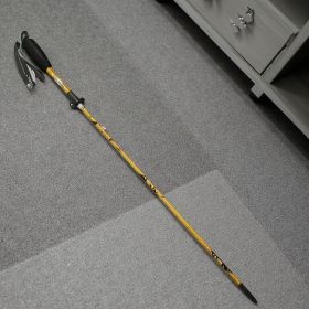 "5-Section Collapsible Trekking Poles - Lightweight Aluminum Alloy with External Lock, Adjustable 24-55" for Hiking" (Color: Golden Yellow)