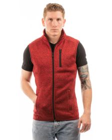 Burnside B3910 Men's Sweater Knit Vest (Color: HEATHER RED, size: 3XL)