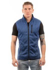 Burnside B3910 Men's Sweater Knit Vest (Color: HEATHER NAVY, size: L)