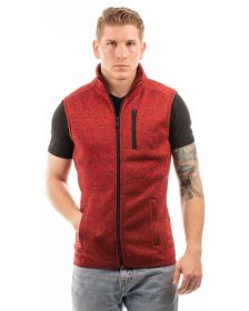 Burnside B3910 Men's Sweater Knit Vest (Color: HEATHER RED, size: L)