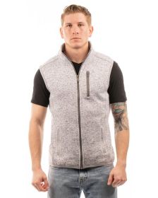 Burnside B3910 Men's Sweater Knit Vest (Color: HEATHER GREY, size: S)