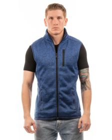 Burnside B3910 Men's Sweater Knit Vest (Color: HEATHER NAVY, size: M)