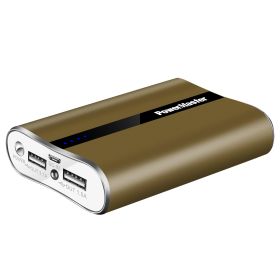 PowerMaster 12000mAh Portable Charger with Dual USB Ports 3.1A Output Power Bank Ultra-Compact External Battery Pack Fast Charging for IOS Phone (Color: Brown, size: One size)