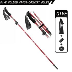 "The Ultimate Trekking Poles - Adjustable Length, Non-Slip Grip - Perfect Gift for Adventure Enthusiasts" (Color: Red)