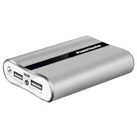 PowerMaster 12000mAh Portable Charger with Dual USB Ports 3.1A Output Power Bank Ultra-Compact External Battery Pack Fast Charging for IOS Phone (Color: Silver, size: One size)